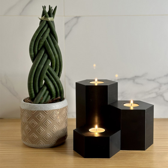 Set of 3 Tall Hexagon...