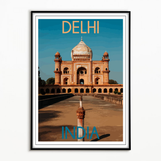 Cadre déco Delhi Inde 30x40cm