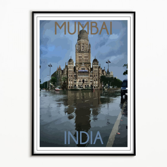 Cadre déco Mumbai Inde 30x40cm