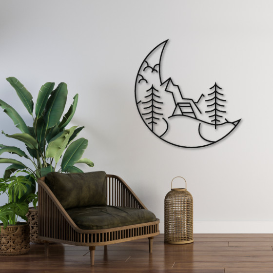 Decoración mural Camping Moon