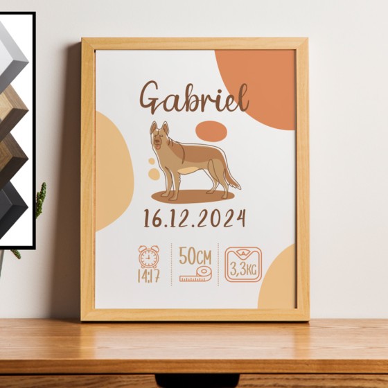 Personalized Birth Frame Dog