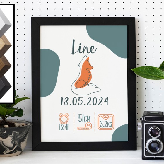 Personalized Birth Frame Fox