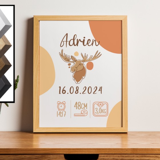 Personalized Birth Frame Elk