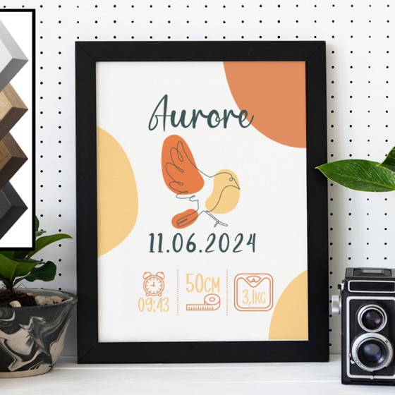 Personalized Birth Frame Bird