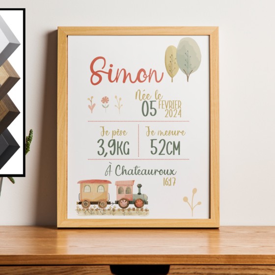 Personalized Birth Frame Train