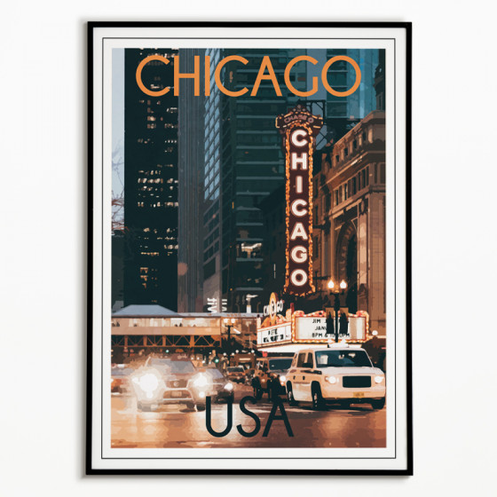 Cadre Déco Chicago USA 30x40cm